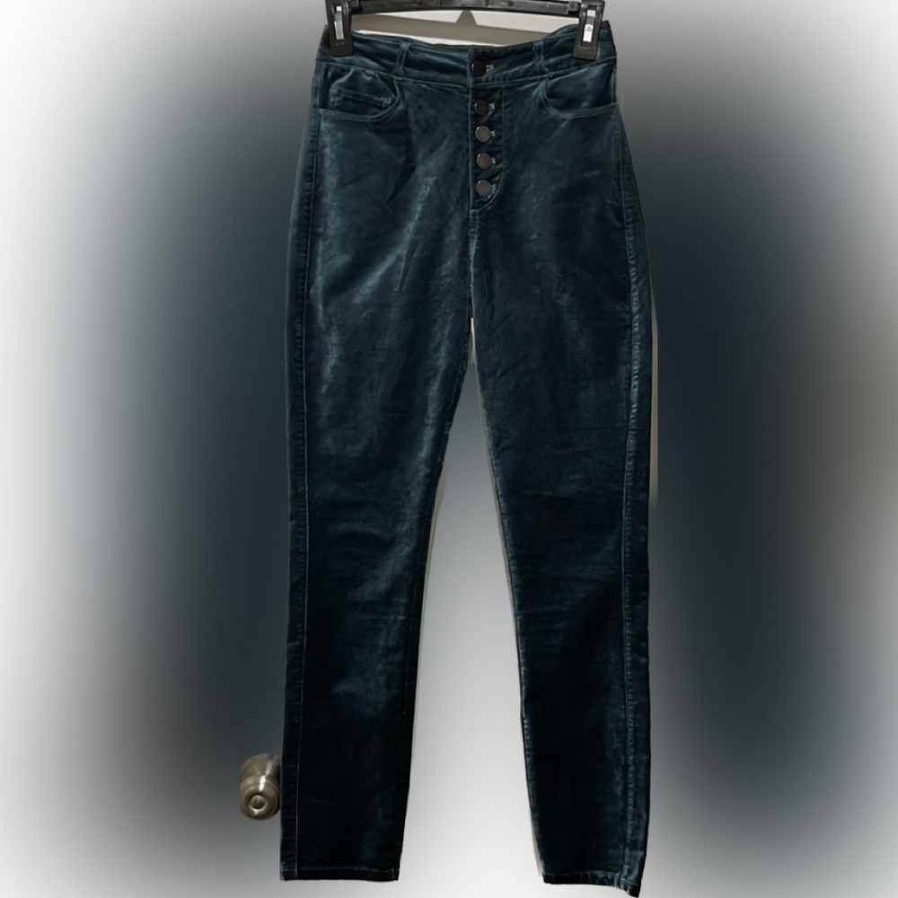 Paige hoxton peg velveteen green jeans